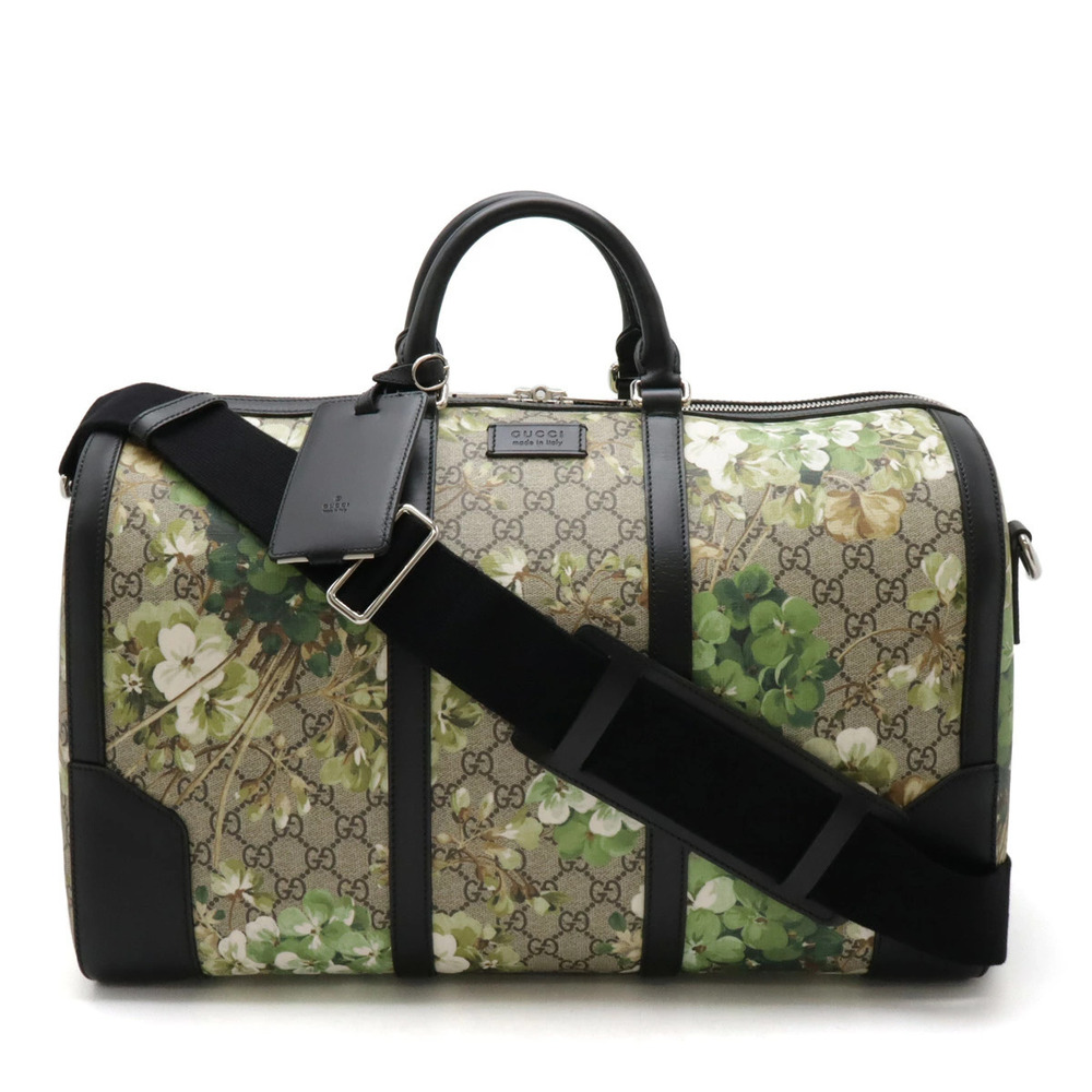 Gucci GG Blooms Boston Bag Travel Shoulder Floral Beige Cream Green Multi tone